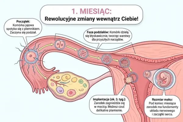 1 miesiąc Rozwój płodu we wczesnej ciąży